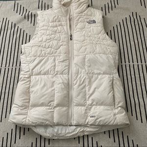 The north face white 550 puffer vest